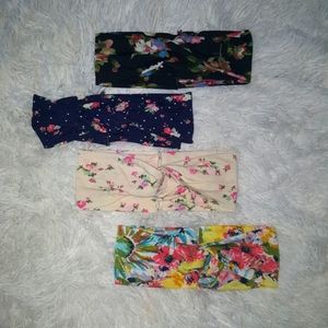 NWOT Floral Twist Headbands 4pk